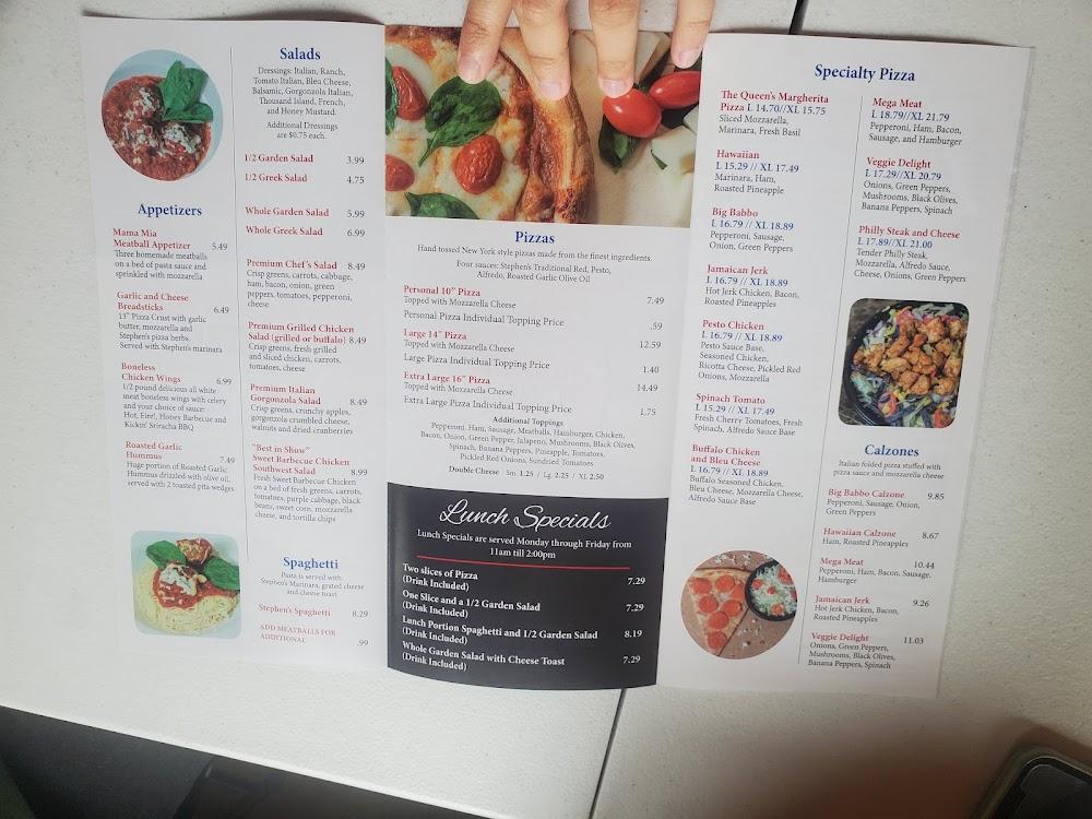 Stephen's Pizzeria Menu image 1