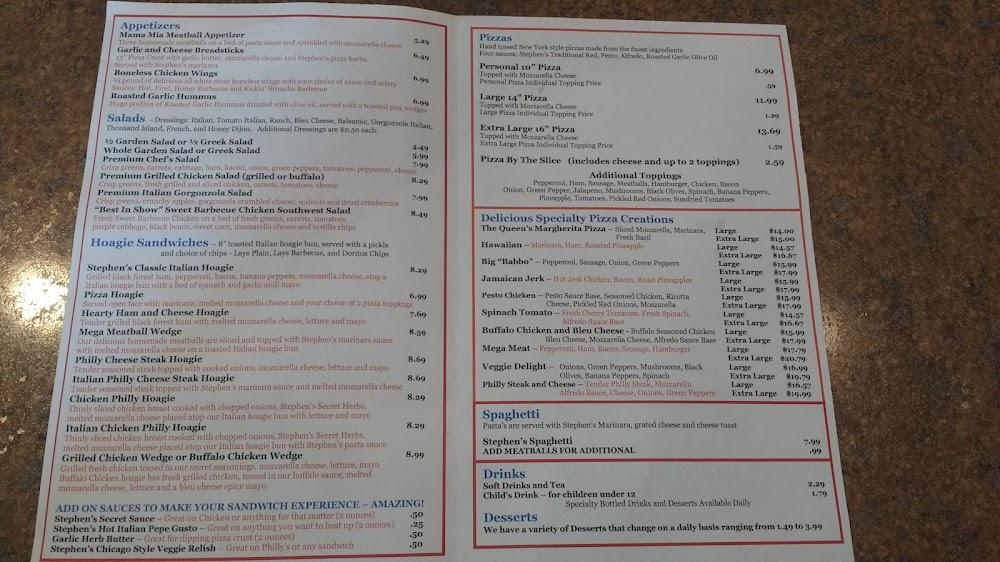 Stephen's Pizzeria Menu image 4